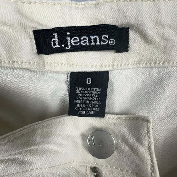 D Jeans Capri Womens Size 8 Mid Rise Light Wash Stretch Off White - Picture 4 of 10